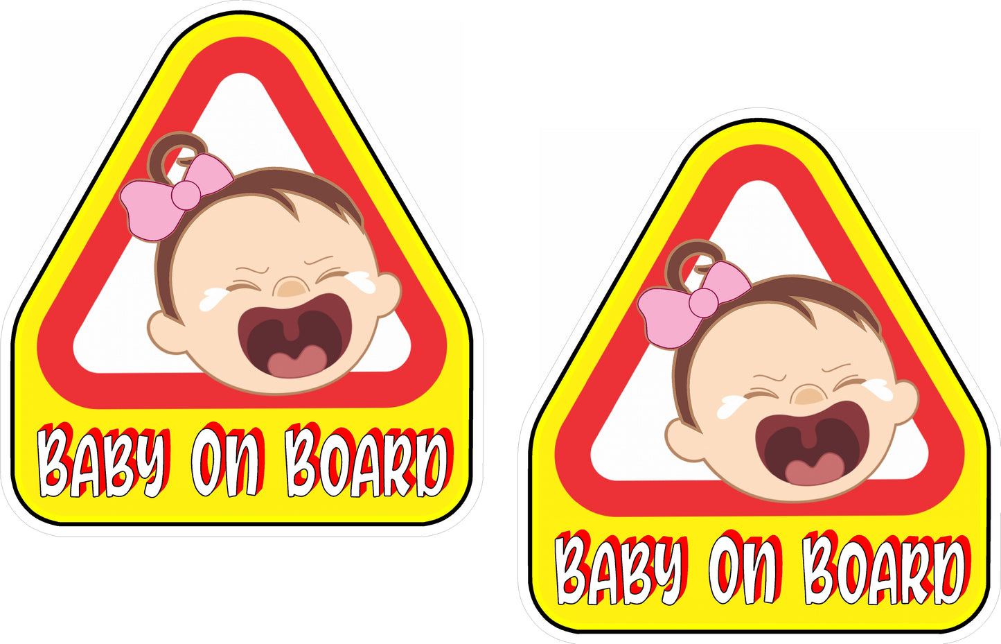 (2) Baby on Board High Gloss & Laminated Bumper Stickers 4.12" x 4.58"