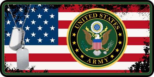 USA Flag Army Sublimation License Plate .045" (1.12mm) Aluminum