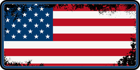 USA Flag Sublimation License Plate .045" (1.12mm) Aluminum