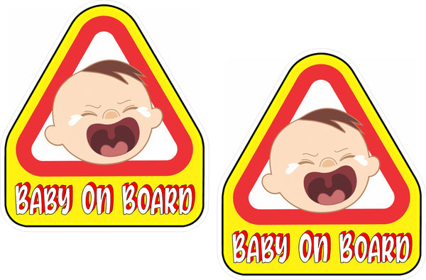 (2) Baby on Board High Gloss & Laminated Bumper Stickers 4.12" x 4.58"