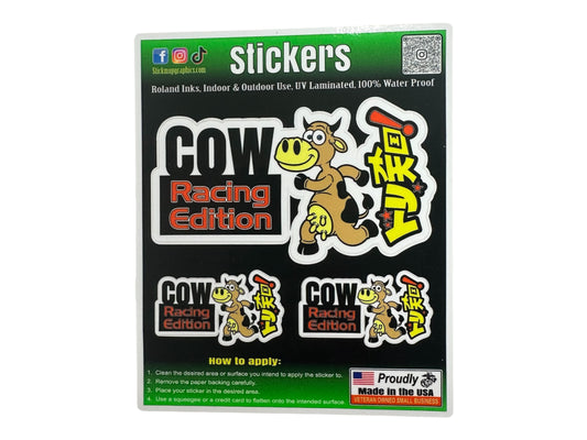 JDM Cow Racing Edition Car Stickers